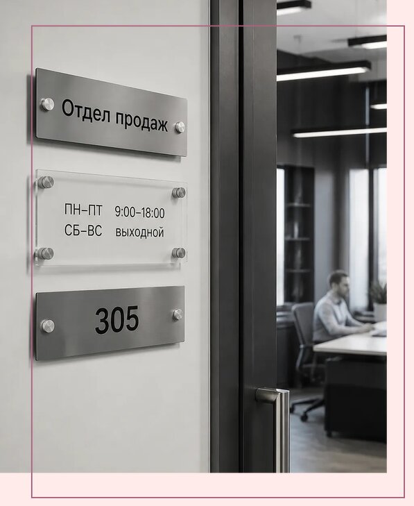 Офисные таблички на дверь в Екатеринбурге по цене от 5022 р. | Аванза-Ктр